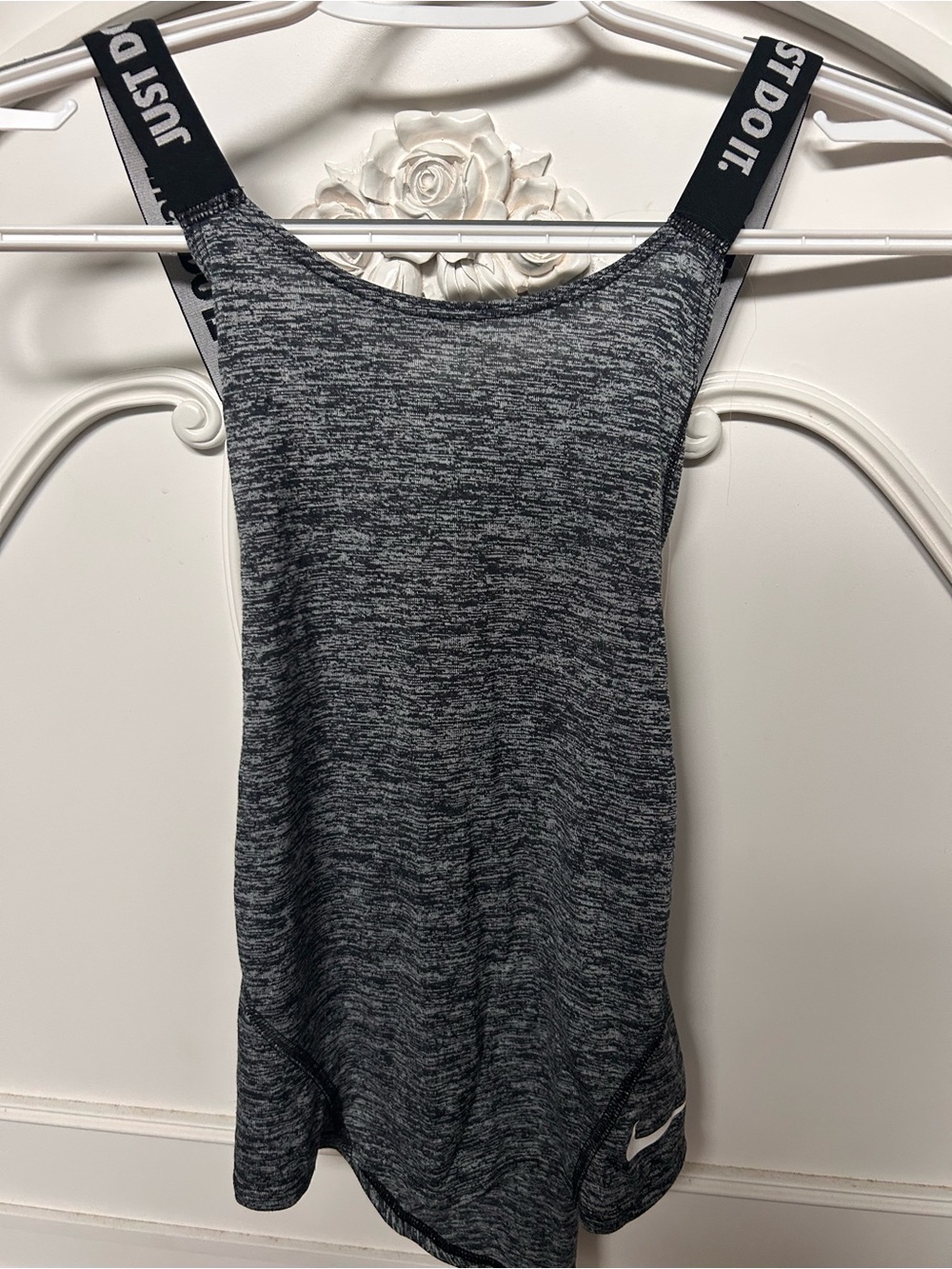 Nike Women’s Gray Dri-FIT Tank with Branded Straps